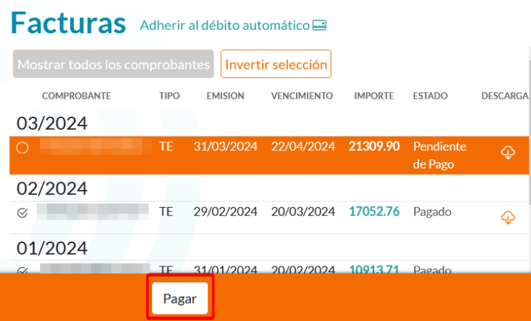 Portal de pagos – Coopetel